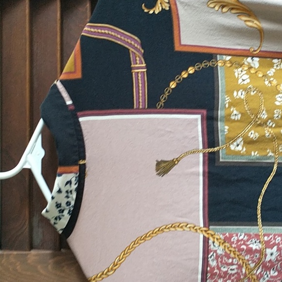 Zara TRF geometric patchwork chain print Retro mod shift dress size medium - Picture 9 of 10